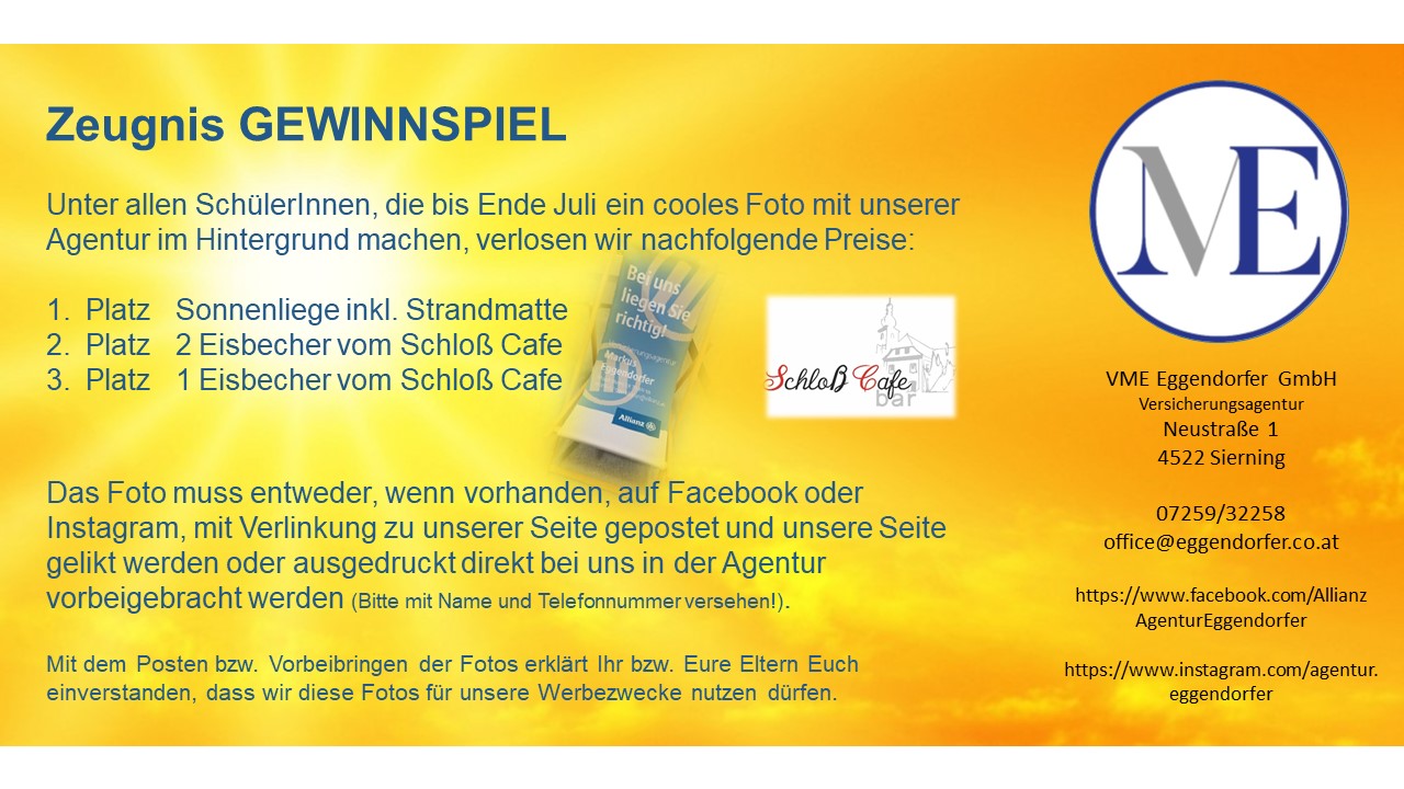 Zeugnis Gewinnspiel